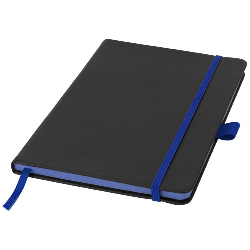 Carnet de notes A5 publicitaire - Color Edge Noir et Bleu royal